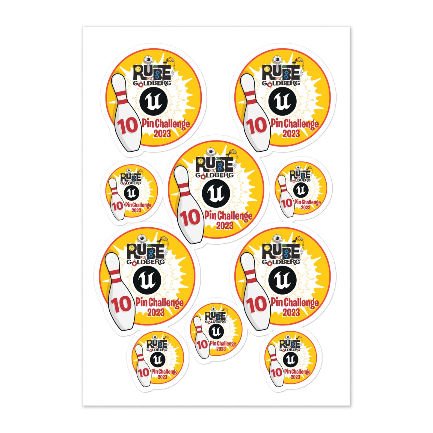 10 Pin Challenge Sticker sheet