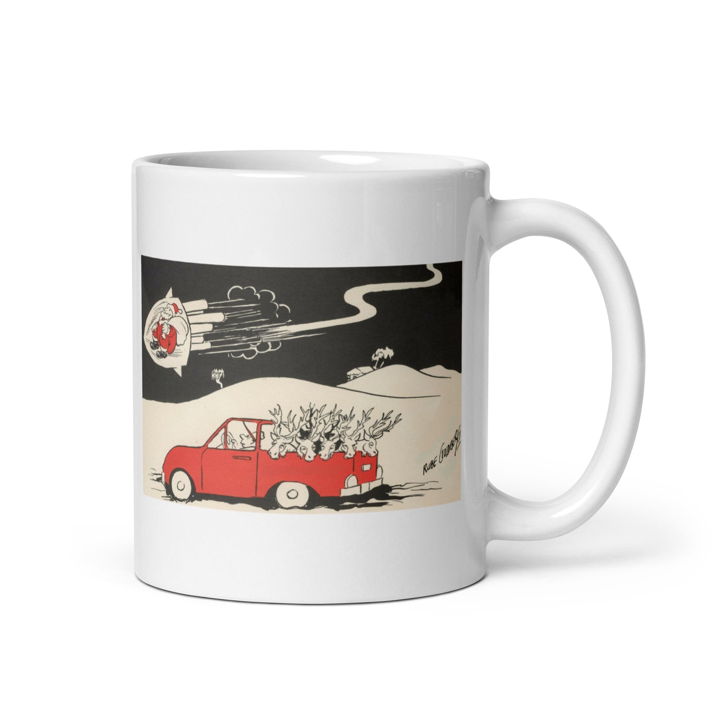 Holiday Greetings from Rube Goldberg Mug