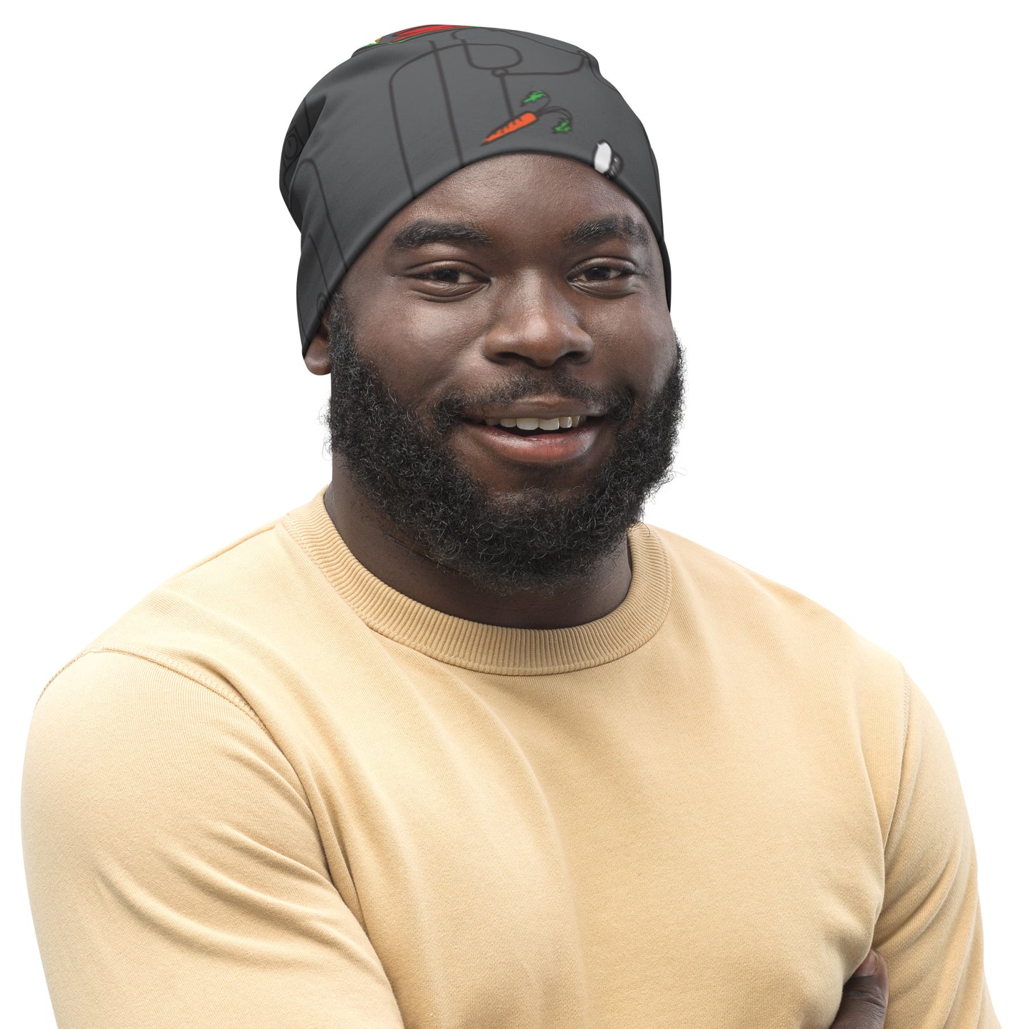 Rube Machines Pattern Charcoal Beanie