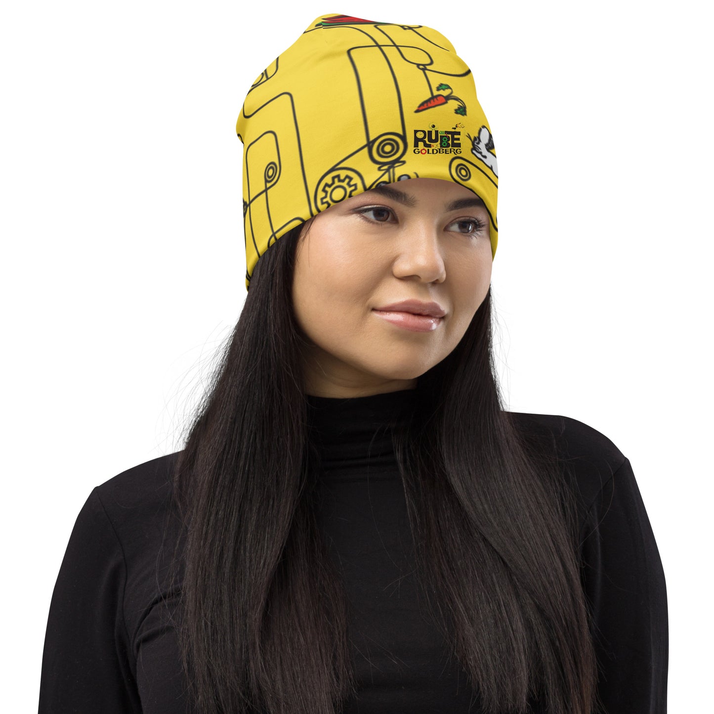 Rube Machines Pattern Yellow Beanie