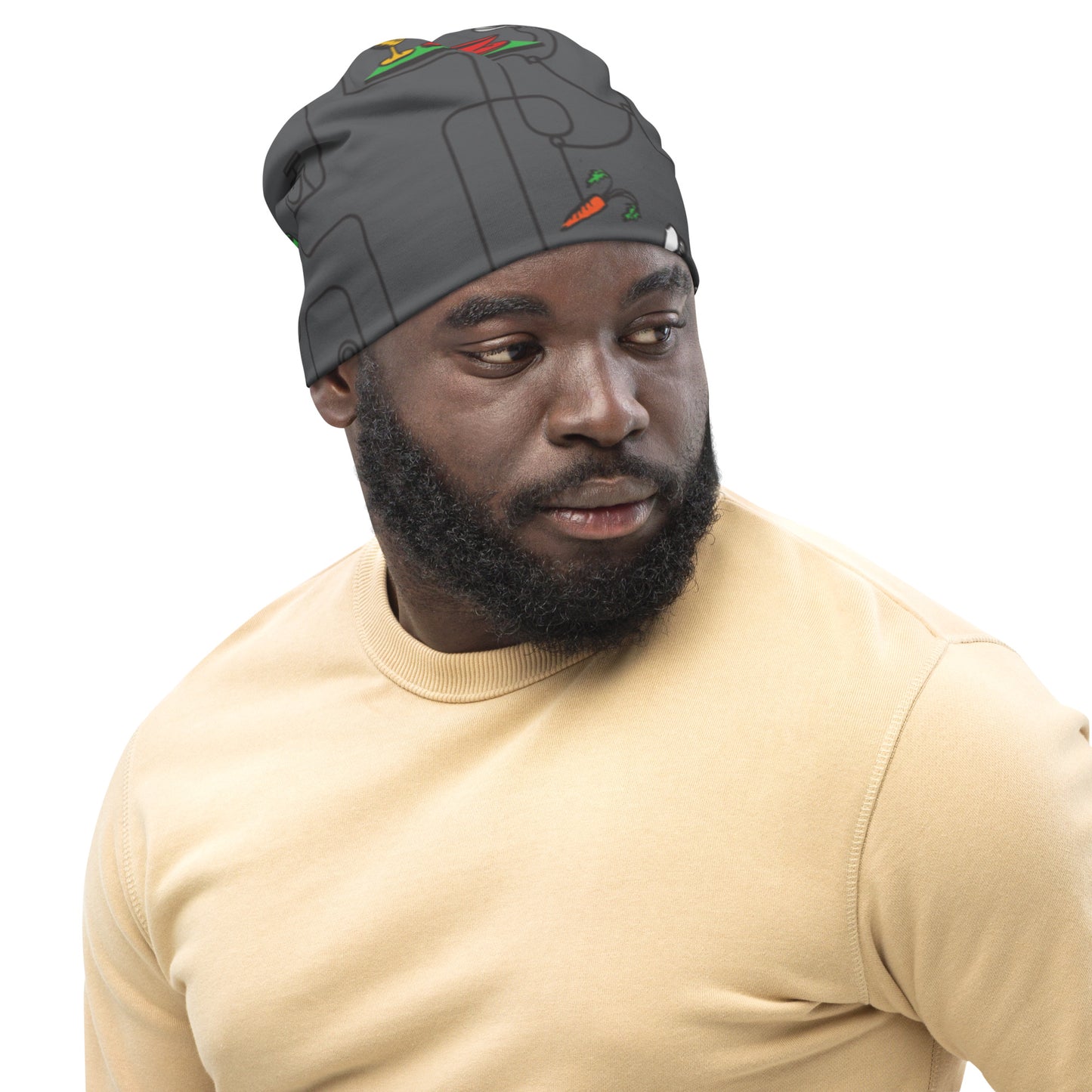 Rube Machines Pattern Charcoal Beanie