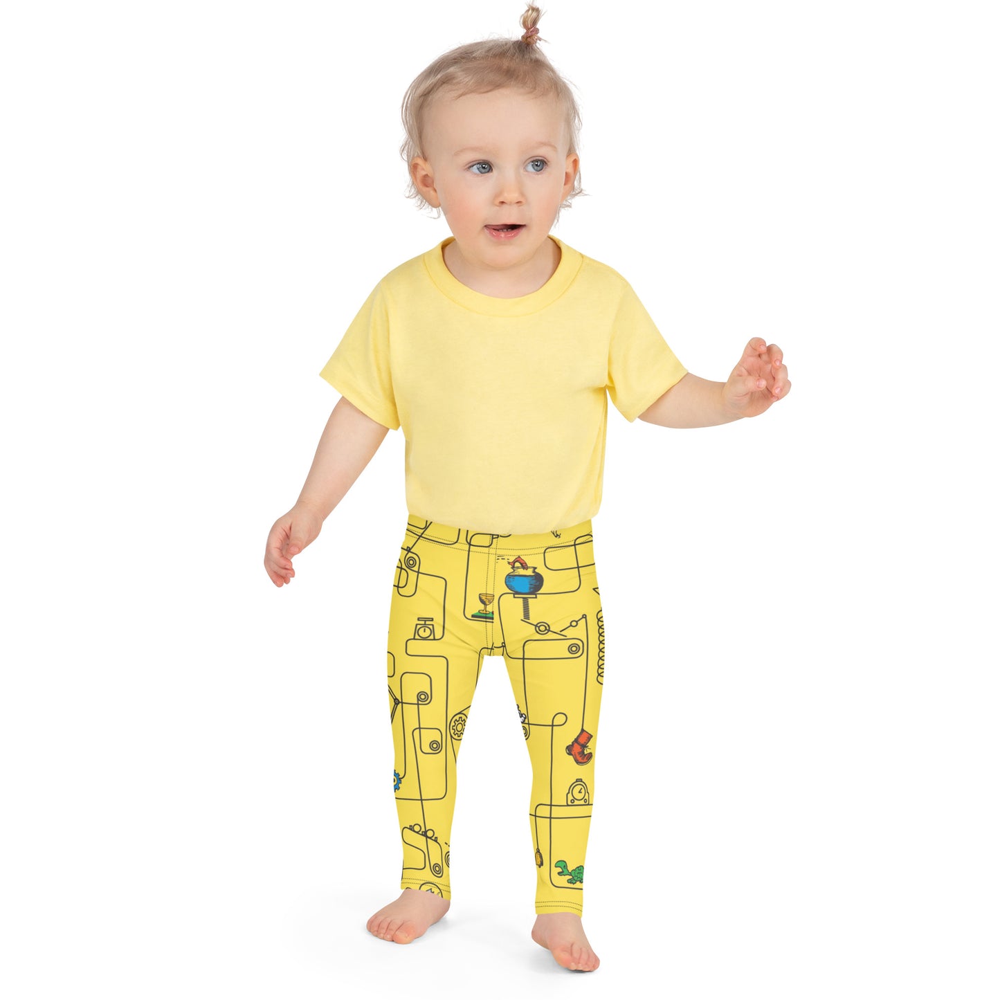 Rube Machines Pattern Kid's Leggings