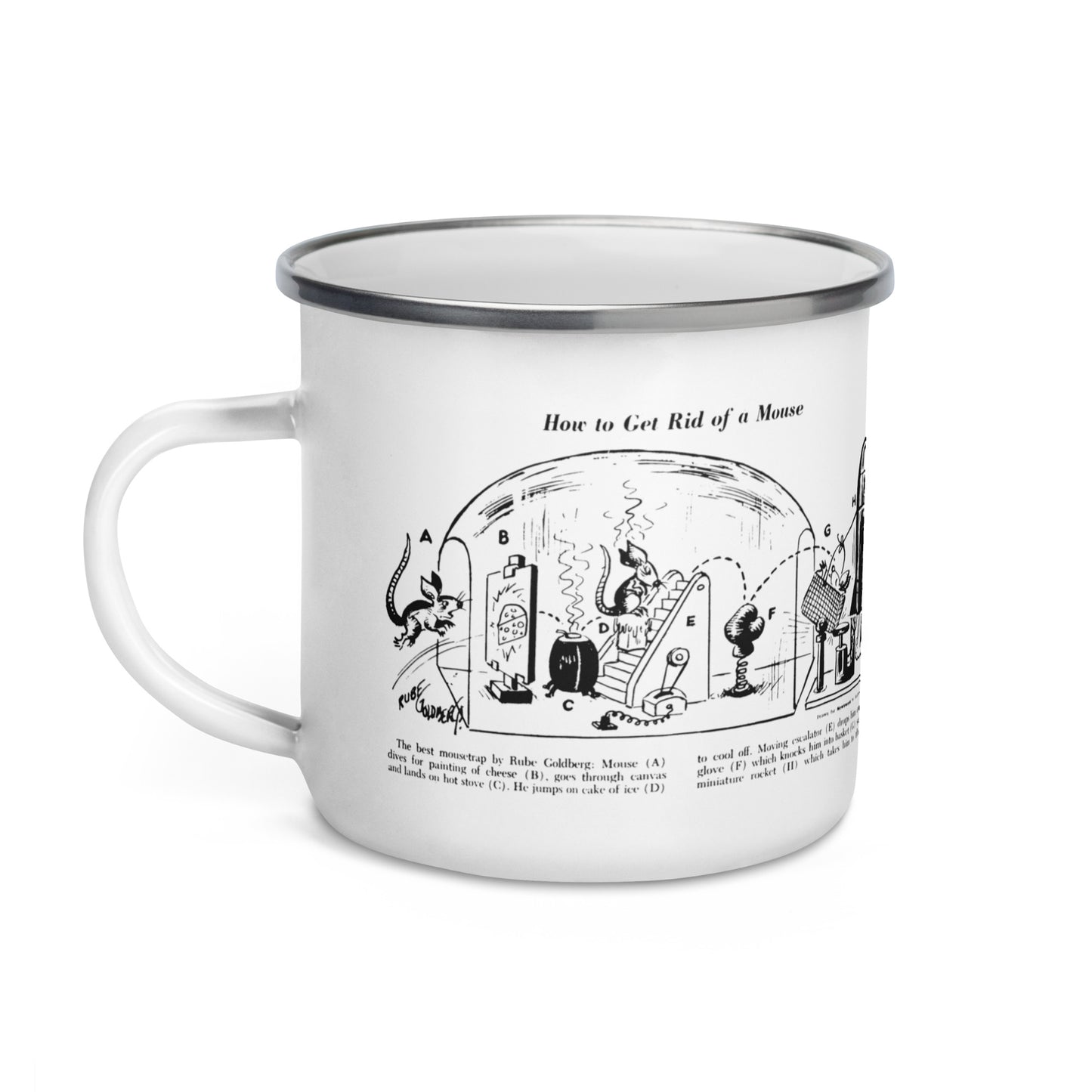 Rube Goldberg How to Catch a Mouse Enamel Mug