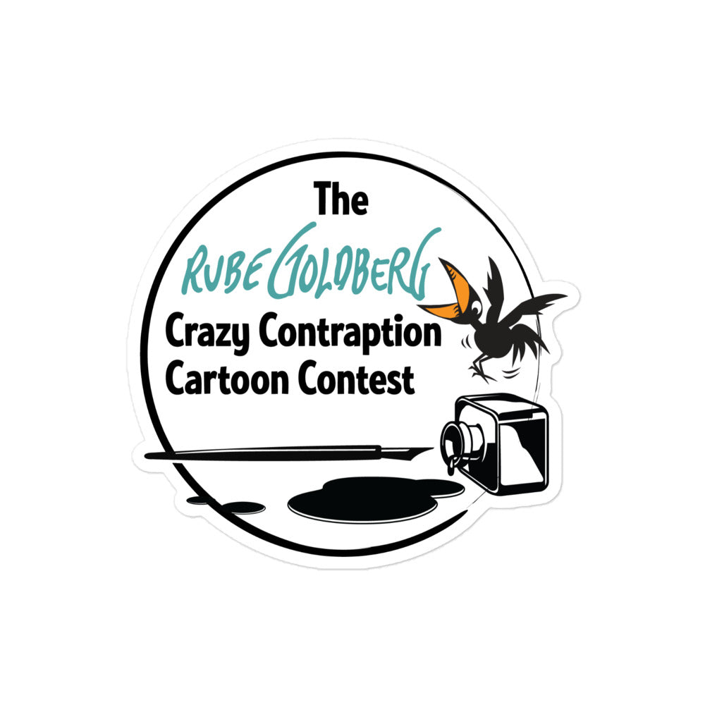 Rube Goldberg Official Cartoon Contest Bubble-free Sticker