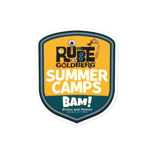 Rube Goldberg 2024 BAM Summer Camp Badge Sticker